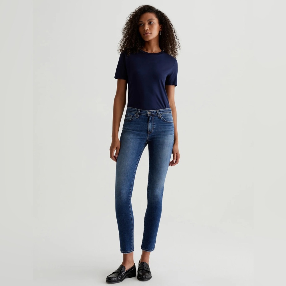 GUC Adriano Goldschmeid The Prima mid-rise cigarette leg dark indigo blue jeans